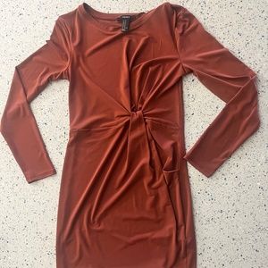 Burnt Orange Body Con Dress